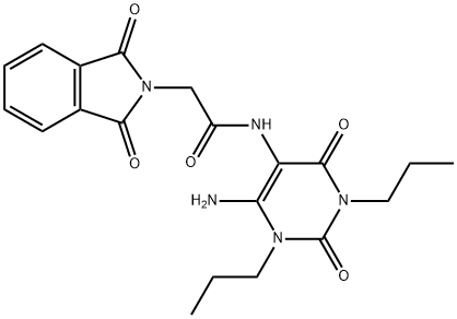 2H-Isoindole-2-acetamide,  N-(6-amino-1,2,3,4-tetrahydro-2,4-dioxo-1,3-dipropyl-5-pyrimidinyl)-1,3-dihydro-1,3-dioxo- Struktur