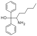 α-(1-アミノヘキシル)-α-フェニルベンゼンメタノール 化学構造式