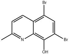 2-メチル-5,7-ジブロモキノリン-8-オール 化学構造式