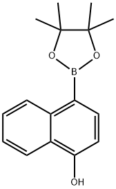 4-(4,4,5,5-四甲基-1,3,2-二氧杂环戊硼烷-2-基)-1-萘酚,1560648-02-3,结构式