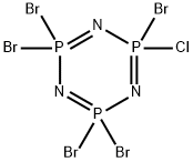 2,2,4,4,6-pentabromo-6-chloro-1,3,5-triaza-2$l^{5},4$l^{5},6$l^{5}-tri phosphacyclohexa-1,3,5-triene Struktur