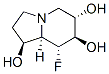 1,6,7-Indolizinetriol, 8-fluorooctahydro-, 1S-(1.alpha.,6.beta.,7.alpha.,8.beta.,8a.beta.)- 化学構造式