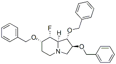 Indolizine, 8-fluorooctahydro-1,2,7-tris(phenylmethoxy)-, 1S-(1.alpha.,2.beta.,7.alpha.,8.alpha.,8a.alpha.)-|