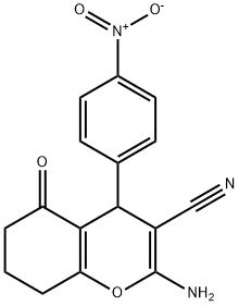 2-氨基-4-(4-硝基苯基)-5-氧代-5,6,7,8-四氢-4H-色烯-3-腈 结构式