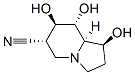 6-Indolizinecarbonitrile, octahydro-1,7,8-trihydroxy-, 1S-(1.alpha.,6.beta.,7.alpha.,8.beta.,8a.beta.)- 结构式