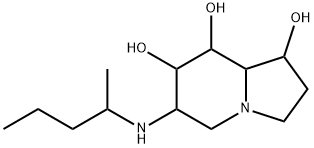 1,7,8-Indolizinetriol, octahydro-6-(1-methylbutyl)amino- 化学構造式