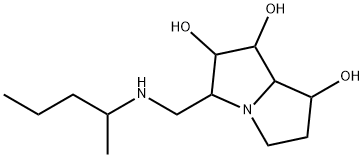 1H-Pyrrolizine-1,2,7-triol, hexahydro-3-(1-methylbutyl)aminomethyl- 化学構造式