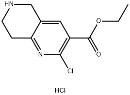 1,6-Naphthyridine-3-carboxylic acid, 2-chloro-5,6,7,8-tetrahydro-, ethyl ester, hydrochloride Structure