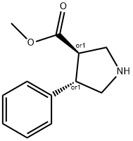 (3S,4R)-4-苯基吡咯烷-3-羧酸甲酯 结构式