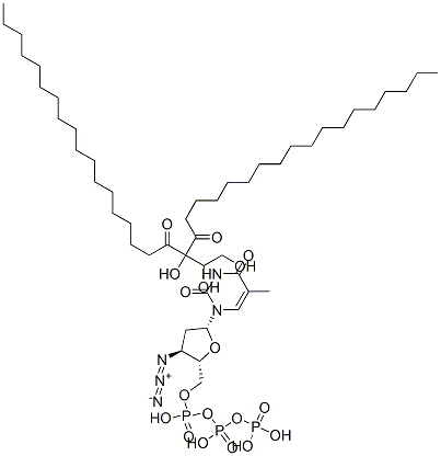 3'-azido-3'-deoxythymidine triphosphate distearoylglycerol 化学構造式