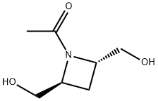 2,4-Azetidinedimethanol, 1-acetyl-, trans- (9CI) Struktur