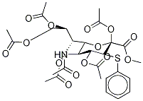 5-(Acetylamino)-5-deoxy-3-S-phenyl-3-thio-D-erythro-α-L-gluco-2-nonulopyranosonic Acid Methyl Ester 2,4,7,8,9-Pentaacetate Structure