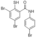 3,5-Dibromo-N-(4-bromophenyl)-2-mercaptobenzamide Struktur