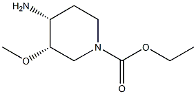 1-Piperidinecarboxylicacid,4-amino-3-methoxy-,ethylester,cis-(-)-(9CI) 化学構造式