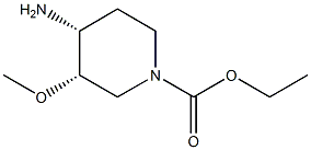 1-Piperidinecarboxylicacid,4-amino-3-methoxy-,ethylester,cis-(-)-(9CI) 结构式