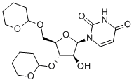 1-(3,5-BIS-O-(TETRAHYDRO-2H-PYRAN-2-YL)-BETA-D-ARABINOFURANOSYL)-2,4(1H,3H)-PYRIMIDINEDIONE 化学構造式