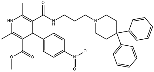 5-[[[3-(4,4-DIPHENYL-1-PIPERIDINYL)PROPYL]AMINO]CARBONYL]-1,4-DIHYDRO-2,6-DIMETHYL-4-(4-NITROPHENYL)-3-PYRIDINECARBOXYLIC ACID METHYL ESTER HYDROCHLORIDE Structure
