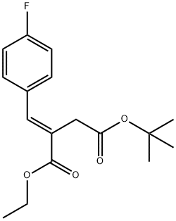 (E)4-(4-氟亚苄基)琥珀酸1-叔丁酯,157188-11-9,结构式
