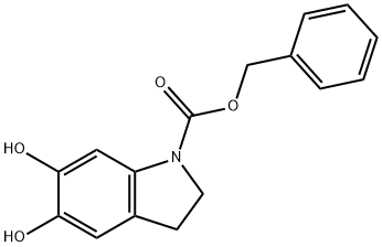 1H-INDOLE-1-CARBOXYLIC ACID,2,3-DIHYDRO-5,6-DIHYDROXY-,PHENYLMETHYL ESTER,157199-30-9,结构式