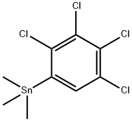 トリメチル(2,3,4,5-テトラクロロフェニル)スタンナン 化学構造式