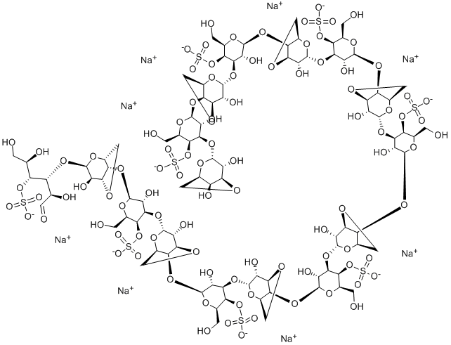 NEOCARRAHEXADECAOSE-4(1,3,5,7,9,11,13,15)-OCTA-O-SULFATE, OCTASODIUM SALT Struktur