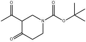 TERT-BUTYL 3-ACETYL-4-OXOPIPERIDINE-1-CARBOXYLATE 化学構造式