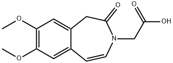 (7,8-Dimethoxy-2-oxo-1,2-dihydro-3H-3-benzazepin-3-yl)acetic acid 化学構造式