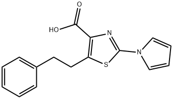 5-(2-Phenylethyl)-2-(1H-pyrrol-1-yl)-1,3-thiazole-4-carboxylic acid 结构式