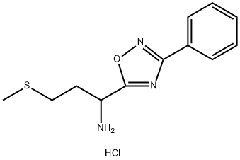 3-(METHYLTHIO)-1-(3-PHENYL-1,2,4-OXADIAZOL-5-YL)PROPAN-1-AMINE HYDROCHLORIDE,1573547-96-2,结构式