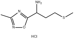 1-(3-METHYL-1,2,4-OXADIAZOL-5-YL)-3-(METHYLTHIO)PROPAN-1-AMINE HYDROCHLORIDE,1573548-41-0,结构式