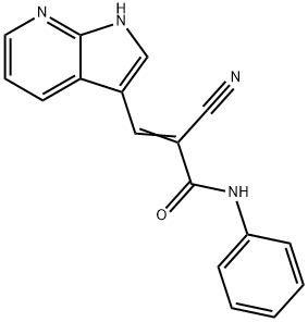 2-Propenamide, 2-cyano-N-phenyl-3-(1H-pyrrolo[2,3-b]pyridin-3-yl)- 结构式