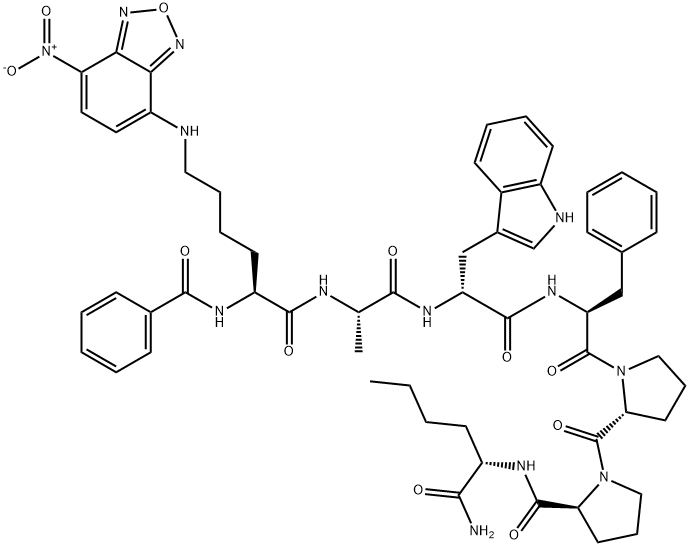 157610-41-8 N-alpha-benzoyl-(epsilon-(7-nitrobenz-2-oxa-1,3-diazol-4-yl))lysyl-alanyl-tryptophyl-phenylalanyl-prolyl-prolyl-norleucinamide