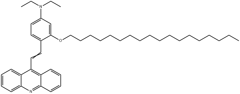 9-[4-二乙基氨基-2-(十八烷氧基)-苯乙烯基]吖啶,157650-42-5,结构式