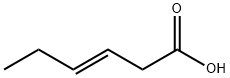 trans-3-ヘキセン酸 化学構造式