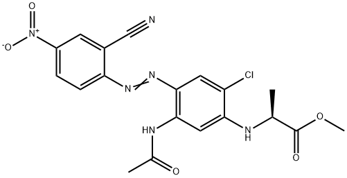 L-Alanine, N-5-(acetylamino)-2-chloro-4-(2-cyano-4-nitrophenyl)azophenyl-, methyl ester 结构式