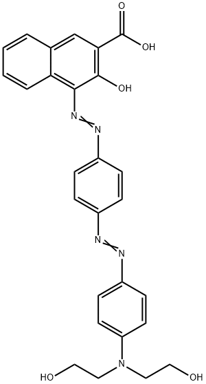 4-[[4-[[4-[双(2-羟乙基)氨基]苯基]偶氮]苯基]偶氮]-3-羟基-2-萘酸, 15773-36-1, 结构式