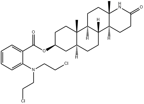 3-hydroxy-13-amino-13,17-seco-5alpha-androstan-17-oic-13,17-lactam 2-N,N-bis(2-chloroethyl)aminobenzoate Structure