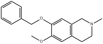 1,2,3,4-テトラヒドロ-6-メトキシ-2-メチル-7-(フェニルメトキシ)イソキノリン 化学構造式