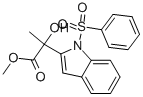 METHYL A-HYDROXY-A-METHYL-1-(PHENYLSULFONYL)INDOLE-2-ACETATE 化学構造式