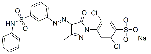 sodium 4-[4-[[3-(anilinosulphonyl)phenyl]azo]-4,5-dihydro-3-methyl-5-oxo-1H-pyrazol-1-yl]-2,5-dichlorobenzenesulphonate,15792-51-5,结构式