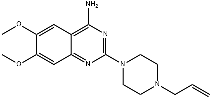 2-(4-アリル-1-ピペラジニル)-4-アミノ-6,7-ジメトキシキナゾリン 化学構造式