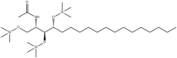 N-[(1S,2S,3R)-2,3-ビス(トリメチルシリルオキシ)-1-[(トリメチルシリルオキシ)メチル]ヘプタデシル]アセトアミド 化学構造式