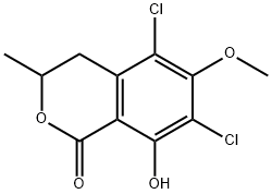 5,7-Dichloro-3,4-dihydro-8-hydroxy-3-methyl-6-methoxy-1H-2-benzopyran-1-one Structure