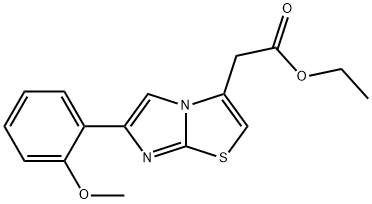 6-(2-METHOXYPHENYL)IMIDAZO[2,1-B]THIAZOLE-3-ACETIC ACID ETHYL ESTER 结构式