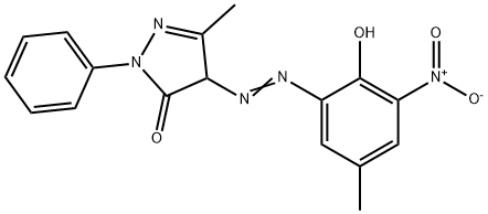 4-[(6-hydroxy-5-nitro-m-tolyl)azo]-3-methyl-1-phenyl-2-pyrazolin-5-one,15824-23-4,结构式