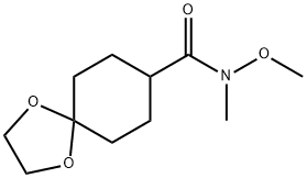 N-Methoxy-N-Methyl-1,4-dioxaspiro[4.5]decane-8-carboxaMide 化学構造式