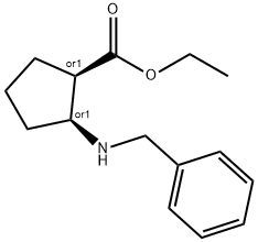 cis-ethyl 2-(benzylaMino)cyclopentanecarboxylate 化学構造式
