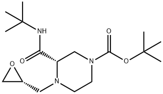 [R-(R*,S*)]-3-tert-Butylcarbamoyl-4-oxiranylmethyl-piperazine-1-carboxylic acid tert-butyl ester Structure