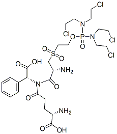 (2R)-L-gamma-Glutamyl-3-((2-((bis(bis(2-chloroethyl)amino)phosphinyl)oxy) ethyl)sulfonyl)- L-alanyl-2-phenylglycine Structure