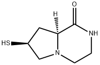 Pyrrolo[1,2-a]pyrazin-1(2H)-one, hexahydro-7-mercapto-, (7S-trans)- (9CI) Structure